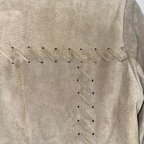 Vintage Newport News Tan Suede Leather Penny Lane Style Coat Size Medium - Picture 13 of 15